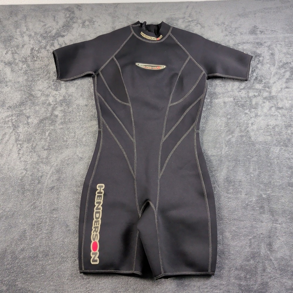 Black Henderson Wet Suit Scuba Surf Gear Shorts Short Sleeve 2 MM, Size 10
